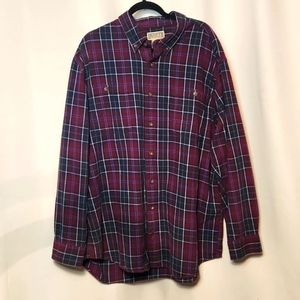 Duluth Trading Co Flannel Shirt Men's 2XL Tall Plaid Button Down